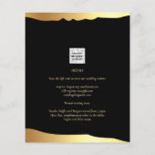 Papier Black Cravate Mariage Gold Foil Script Élégant évé (Dos)
