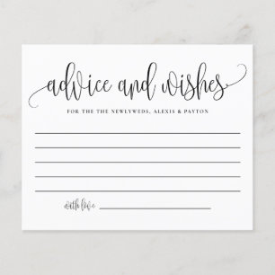 Papier Black Cute Calligraphie Mariage Conseils et souhai