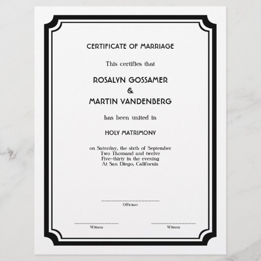 Papier Black Deco frame keepsaké certificat de fin ecru (Devant)