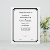 Papier Black Deco frame keepsaké certificat de fin ecru (Debout devant)