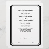 Papier Black Deco frame keepsaké certificat de fin ecru (Devant / Derrière)
