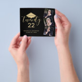 PAPIER Black Gold Afstuderen Invitation Flyer (Hand)