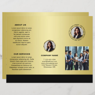 Papier Black & gold design, Logo or Photo Brochures,