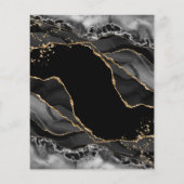 Papier Black Gold Glitter Agate Wedding Invitation (Dos)