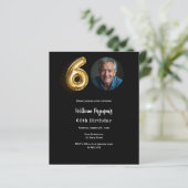 Papier Black gold photo 60e anniversaire invitation (Debout devant)
