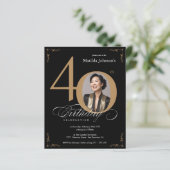 Papier Black Gold Photo Budget 40e anniversaire Invitatio (Debout devant)