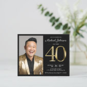 Papier Black Gold Photo Budget 40e anniversaire Invitatio (Debout devant)