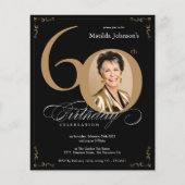 Papier Black Gold Photo Budget 60e anniversaire Invitatio (Devant)