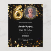 Papier Black gold photo étoiles 60e anniversaire invitati (Devant)