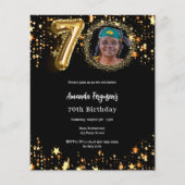 Papier Black gold photo étoiles 70e anniversaire invitati (Devant)