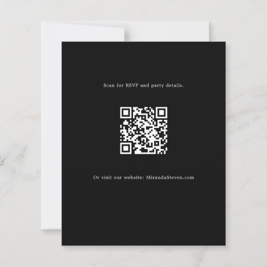 Papier Black gold QR code Christmas Party invitation (Dos)