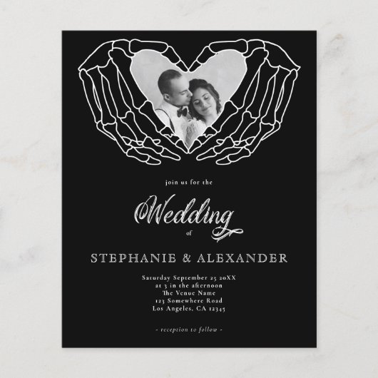 PAPIER Black Gothique Photo Squelette Mains Mariag (Devant)