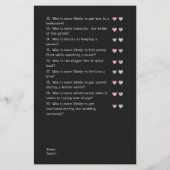 Papier Black Modern Devis Qui Mariage Fête des mariées Je (Dos)