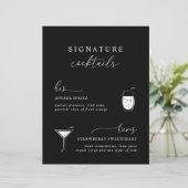 Papier Black Modern Elegant Signature Cocktails Signal (Debout devant)