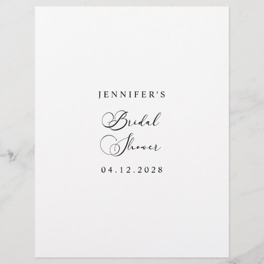 Papier Black Modern Simple Script Jeu Plutôt (Dos)