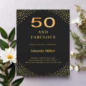 Papier Black or 50ème fabuleuse invitation anniversaire
