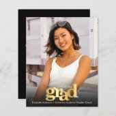 Papier Black or budget photo graduation audacieuse invita (Devant / Derrière)