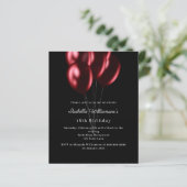 Papier Black red balloons birthday invitation (Debout devant)