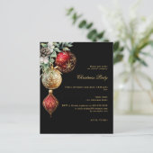 Papier Black red gold business QR Christmas invitation (Debout devant)