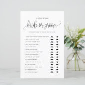 Papier Black Script Gues Who Mariage ou Groom Douche Jeu (Debout devant)