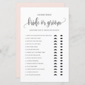Papier Black Script Gues Who Mariage ou Groom Douche Jeu (Devant / Derrière)