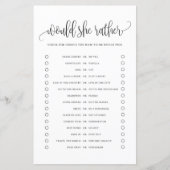 Papier Black Script Voudrait-Elle Plutôt Baby shower Jeu (Devant)