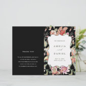 Papier Black | Tropical Floral Mariage Ceremony Program (Debout devant)