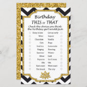 Papier Black White Chevron Anniversaire ce ou ce jeu (Devant / Derrière)