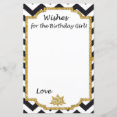 Papier Black White Chevron souhaite à la fille d'annivers (Devant)