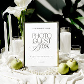 Papier Black & White Modern Classic Photo Guest Book Sign
