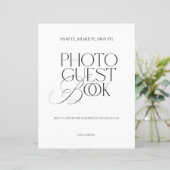 Papier Black & White Modern Classic Photo Guest Book Sign (Debout devant)