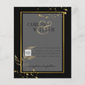 Papier Black White Photo Wedding Inviter QR Code Enregist (Devant)