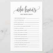 Papier Black Who Knows the Bride meilleur jeu de Fête des (Devant)