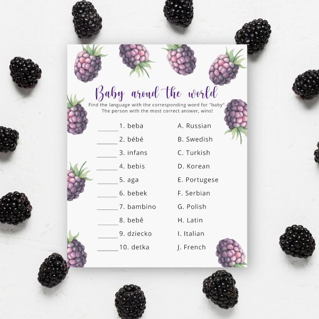 Papier Blackberries - Baby autour du monde jeu (Créateur téléchargé)