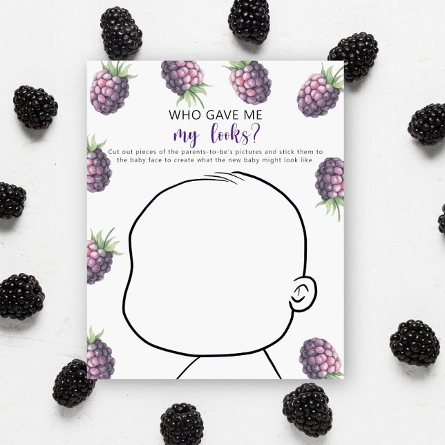 Papier Blackberries - dessiner bébé - jeu de baby shower (Créateur téléchargé)