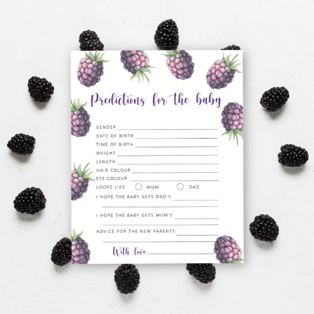 Papier Blackberry - prédictions et conseils pour bébé (Créateur téléchargé)
