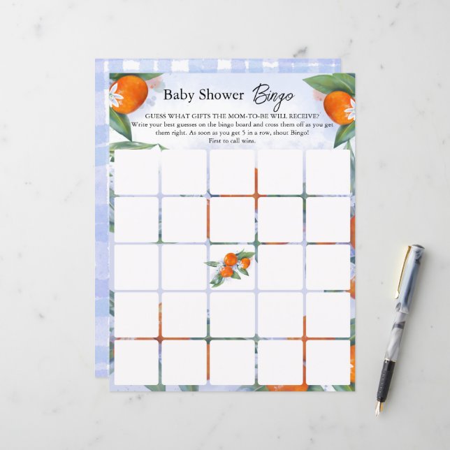Papier Blad spel "Bingo" (Voorkant / Achterkant in situ)