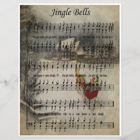 Papier Bladmuziek Kunst - Jingle Bells (Voorkant)