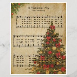 Papier Bladmuziek Kunst- O Kerstboom