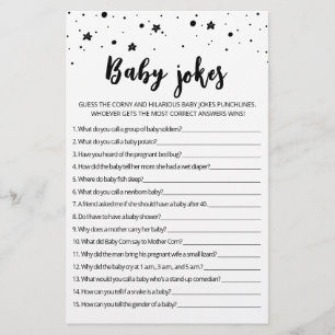 Papier Blagues de bébé Jeu de Baby Shower avec réponses