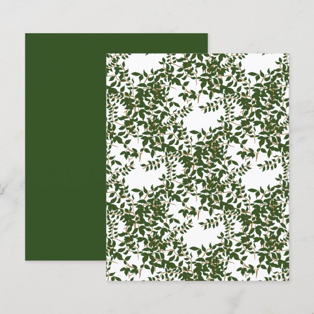 Papier blanc à rebut blanc Jasmine vert foncé (Devant / Derrière)