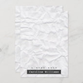Papier blanc effondré carte pour notes plat person (Devant / Derrière)