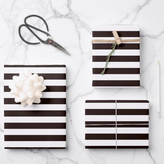 Papier blanc noir à envelopper série de 3 (Recto)