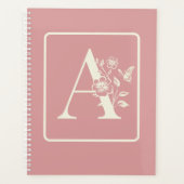 Papier blanc pêche monogramme initiales nom minima (Devant)