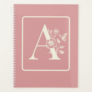 Papier blanc pêche monogramme initiales nom minima
