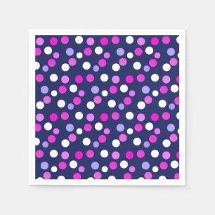 Papier Blanc Rose Violet Bleu Cercles Balles Serviette en