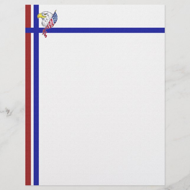 Papier Blanc rouge et bleu avec aigle (Devant)