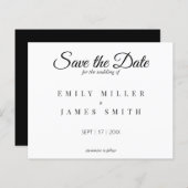 Papier Blanc simple Enregistrer la date Mariage budget (Devant / Derrière)