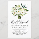 Papier Blancs Bouquet de fleurs Bridal Brunch Invitation (Devant)