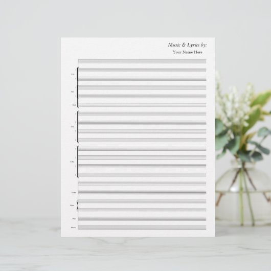Papier Blank Sheet Music Jazz Band (Debout devant)